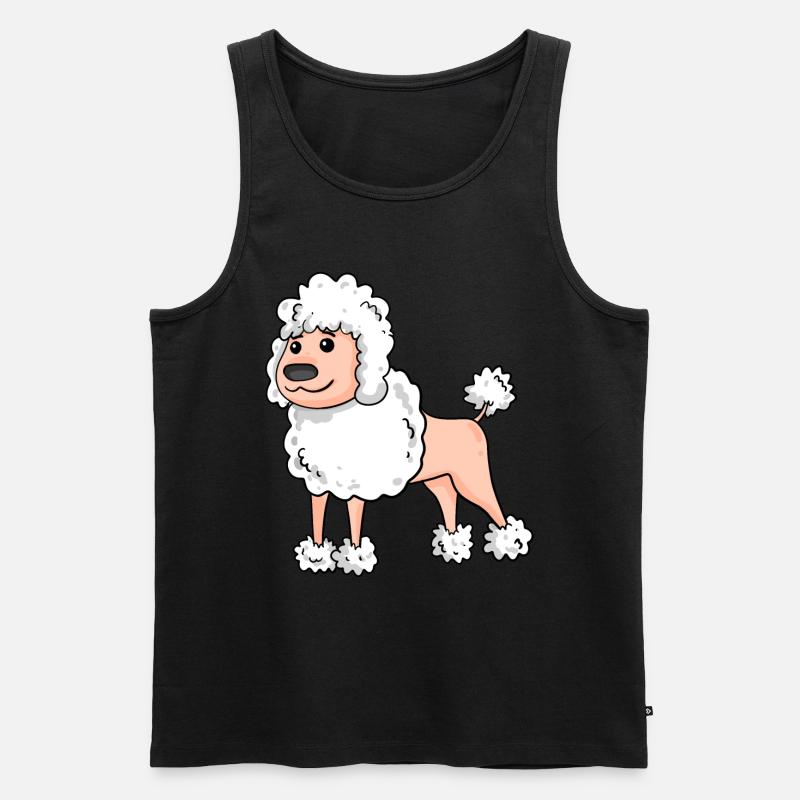 Pudel Weiß Hunderasse - Männer Premium Bio Tank Top - Schwarz