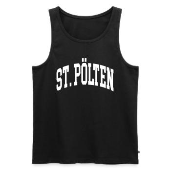 St. Pölten - Männer Premium Bio Tank Top - Schwarz - Vorne - AI Model Male 178 light (178cm)