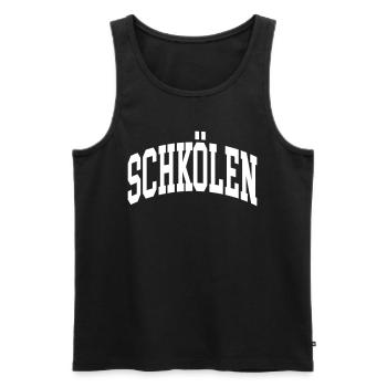 Schkölen - Men's Premium Organic Tank Top - black - Front - Michal (187cm)
