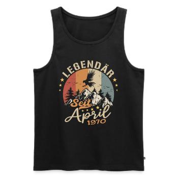 April 1970 Jahrgang geboren Vintage Geburtstag - Männer Premium Bio Tank Top - Schwarz - Vorne - Michal (187cm)