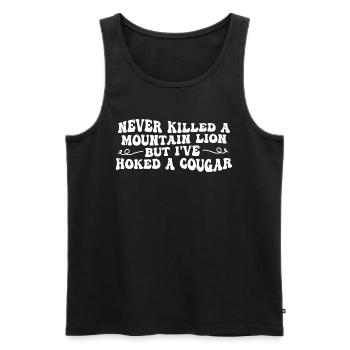 Ich habe noch nie einen Berglöwen getötet, aber ich habe einen Husten geweckt - Männer Premium Bio Tank Top - Schwarz - Vorne - Michal (187cm)