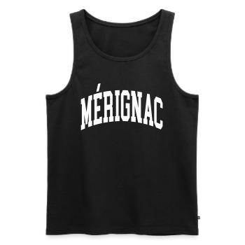Mérignac - Débardeur bio Premium Homme - noir - Devant - AI Model Male 178 light (178cm)