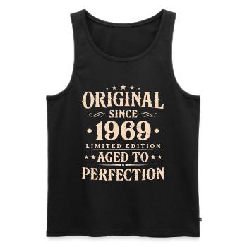 Cadeau d’anniversaire Vintage original 1969 - Débardeur bio Premium Homme - noir - Devant - Michal (187cm)