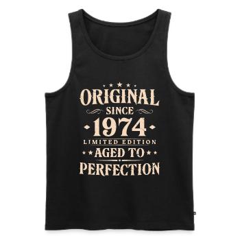 Original depuis 1974 Vintage cadeau d’anniversaire - Débardeur bio Premium Homme - noir - Devant - Michal (187cm)