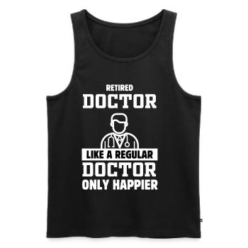 Médecin à la retraite Comme un médecin normal seulement chanceux - Débardeur bio Premium Homme - noir - Devant - AI Model Male 178 light (178cm)