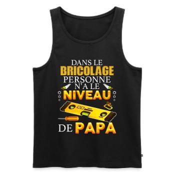 Bricoleur avoir le niveau de papa humour bricoler - Débardeur bio Premium Homme - noir - Devant - Michal (187cm)