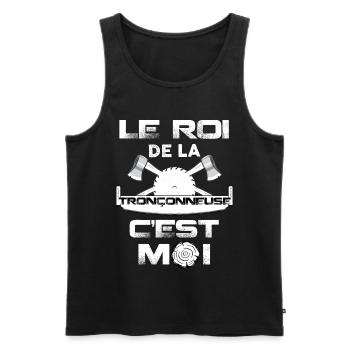 Garde forestier roi de la tronçonneuse - Débardeur bio Premium Homme - noir - Devant - Michal (187cm)