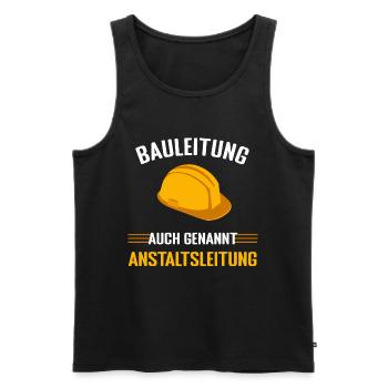 Anstaltsleitung für den Chef auf der Baustelle - Männer Premium Bio Tank Top - Schwarz - Vorne - AI Model Male 178 light (178cm)