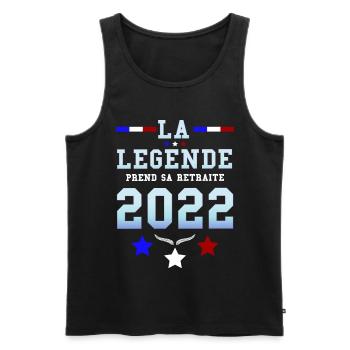 Départ legende en retraite 2022 Cadeau Collègue - Débardeur bio Premium Homme - noir - Devant - Michal (187cm)