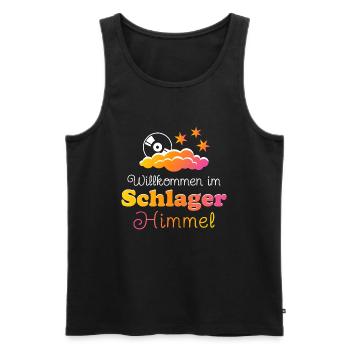 Willkommen im Schlagerhimmel - Männer Premium Bio Tank Top - Schwarz - Vorne - Michal (187cm)