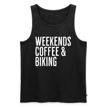 Coffee & Bike Wochenende Radfahren Humor - Männer Premium Bio Tank Top - Schwarz - Vorne - Michal (187cm)
