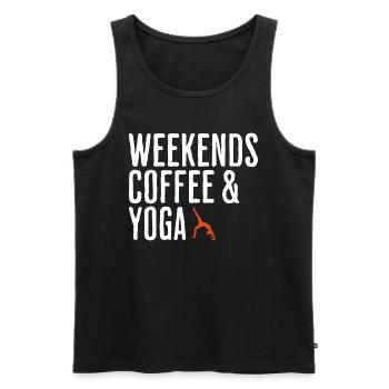 Entspannendes Zen-Wochenende Kaffee & Yoga - Männer Premium Bio Tank Top - Schwarz - Vorne - AI Model Male 178 light (178cm)