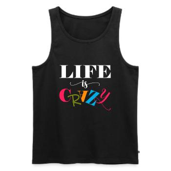 Life is crazy - Men's Premium Organic Tank Top - black - Front - AI Model Male 178 light (178cm)