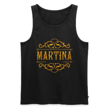 Martina - Männer Premium Bio Tank Top - Schwarz - Vorne - AI Model Male 178 light (178cm)