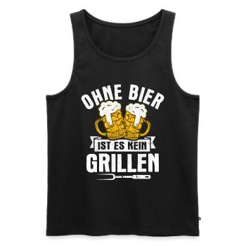 Griller BBQ Grill Grillmeister Grillen Grillparty - Männer Premium Bio Tank Top - Schwarz - Vorne - Michal (187cm)