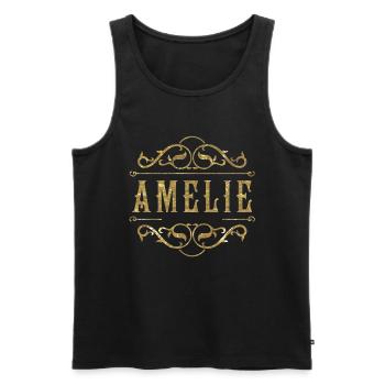 Amelie gold - Männer Premium Bio Tank Top - Schwarz - Vorne - AI Model Male 178 light (178cm)