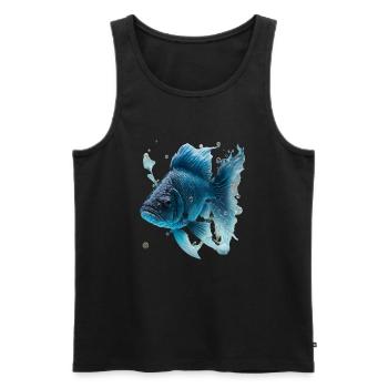Realistischer Fisch aus Wasser - Männer Premium Bio Tank Top - Schwarz - Vorne - Michal (187cm)
