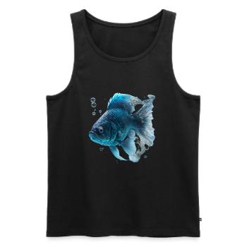 Realistischer Fisch aus Wasser - Männer Premium Bio Tank Top - Schwarz - Vorne - Michal (187cm)