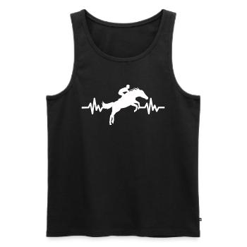 Heartbeat Horse - Stallion Mare Ross Equestrian - Men's Premium Organic Tank Top - black - Front - Michal (187cm)
