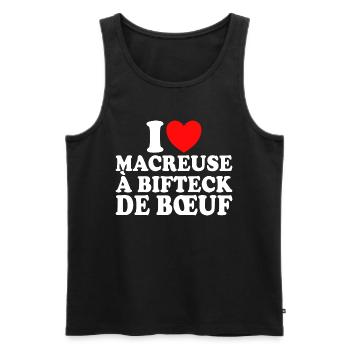 Boucher I Love Macreuse À Bifteck De Boeuf - Débardeur bio Premium Homme - noir - Devant - Michal (187cm)