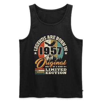 Original limited edition 1957 - Men's Premium Organic Tank Top - black - Front - AI Model Male 178 light (178cm)