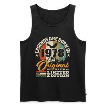 Original limited edition 1978 - Men's Premium Organic Tank Top - black - Front - AI Model Male 178 light (178cm)