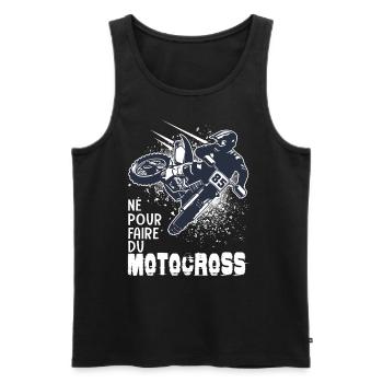 Motocross né pour faire du motocross drôle moto - Débardeur bio Premium Homme - noir - Devant - Michal (187cm)