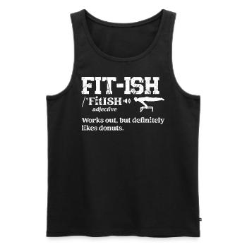 Bodybuilding - fit - Männer Premium Bio Tank Top - Schwarz - Vorne - Michal (187cm)