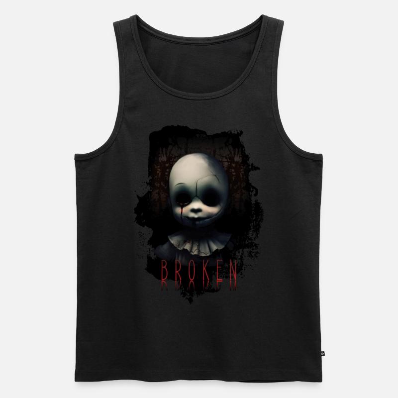 Horror Puppe - Männer Premium Bio Tank Top - Schwarz
