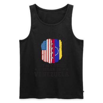 I May Live In The USA But My Story Began In - Männer Premium Bio Tank Top - Schwarz - Vorne - Michal (187cm)