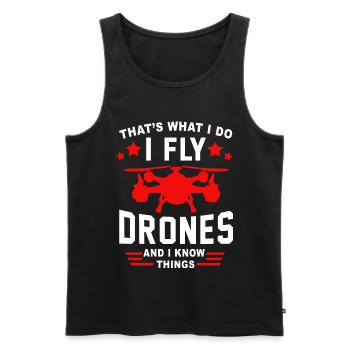 drone - Débardeur bio Premium Homme - noir - Devant - Michal (187cm)