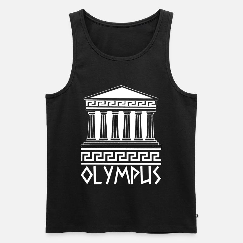 Weißer Tempel am Olymp - Männer Premium Bio Tank Top - Schwarz