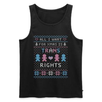 Ugly Xmas Sweater Droits Trans - Débardeur bio Premium Homme - noir - Devant - Michal (187cm)