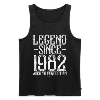 Legend 1982 Vintage Vintage Birthday Gift - Men's Premium Organic Tank Top - black - Front - Michal (187cm)
