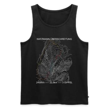 Watzmann-Überschreitung, Alpen, Berge, bergsteigen - Männer Premium Bio Tank Top - Schwarz - Vorne - Michal (187cm)