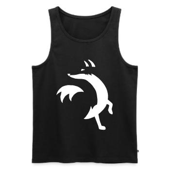 Skizze des weißen Fuchses - Männer Premium Bio Tank Top - Schwarz - Vorne - AI Model Male 178 light (178cm)