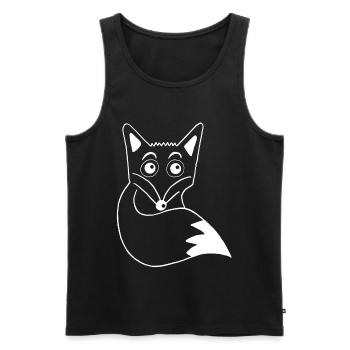 Cute White Fox - Men's Premium Organic Tank Top - black - Front - AI Model Male 178 light (178cm)