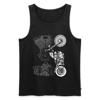 Motorcycle, Biker, Motor, V-Twin, Biker - Men's Premium Organic Tank Top - black - Front - AI Model Male 178 light (178cm)