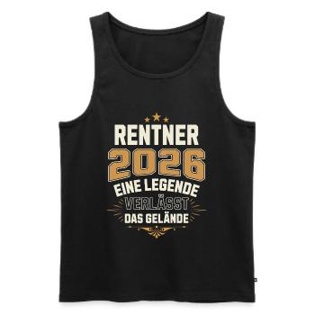 Pensioner 2026 Pension Pensioner Legend Retirement - Men's Premium Organic Tank Top - black - Front - Michal (187cm)