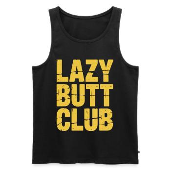Lazybuttclub Gym Fitness Workout - Men's Premium Organic Tank Top - black - Front - Michal (187cm)