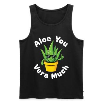 Aloe You Vera Much Succulent Cactus Pun - Men's Premium Organic Tank Top - black - Front - AI Model Male 178 light (178cm)