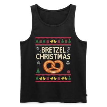 Cadeau drôle de boulanger de Noël Bretzel - Débardeur bio Premium Homme - noir - Devant - Michal (187cm)