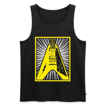 Electric Guitar Silhouette - Men's Premium Organic Tank Top - black - Front - AI Model Male 178 light (178cm)