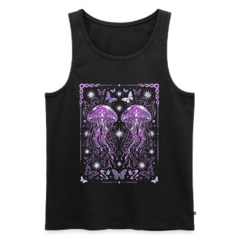 Y2K Jellyfish Aesthetic Ocean Graphic - Men's Premium Organic Tank Top - black - Front - Michal (187cm)