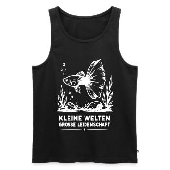 Kleine Welten, Große Leidenschaft Fisch - Männer Premium Bio Tank Top - Schwarz - Vorne - Michal (187cm)