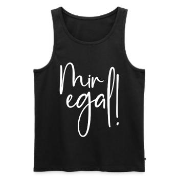 Mir egal - Männer Premium Bio Tank Top - Schwarz - Vorne - Michal (187cm)
