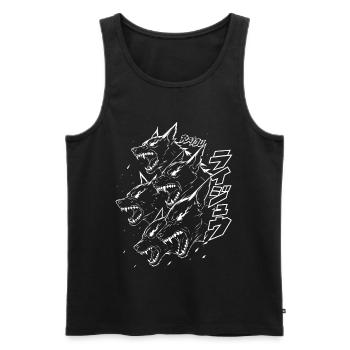 Démons Meute de Loups Monstre Tonnerre - Débardeur bio Premium Homme - noir - Devant - Michal (187cm)