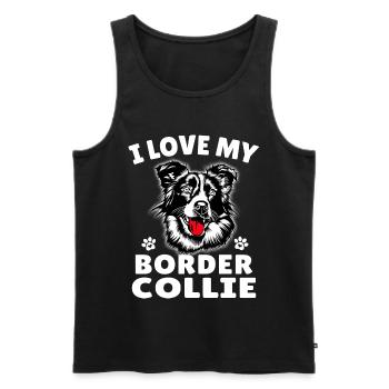 J’adore mon Border Collie - Débardeur bio Premium Homme - noir - Devant - Michal (187cm)