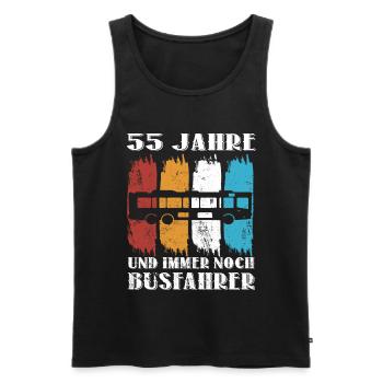 Busfahrer 55 Jahre Busfahren 55 Geburtstag Spruch - Männer Premium Bio Tank Top - Schwarz - Vorne - AI Model Male 178 light (178cm)