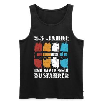 Busfahrer Busfahren Bus Beruf 53 Geburtstag Spruch - Männer Premium Bio Tank Top - Schwarz - Vorne - AI Model Male 178 light (178cm)